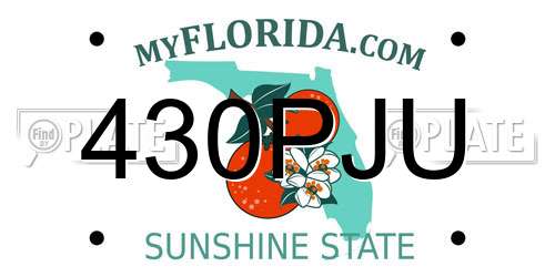 430PJU Florida License Plate