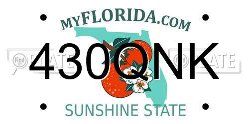 430QNK Florida License Plate