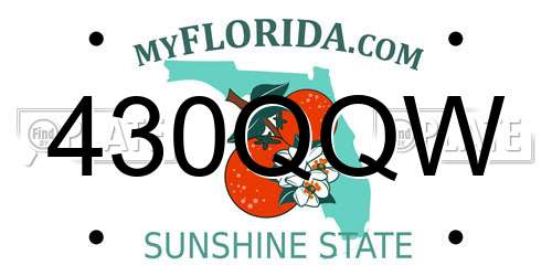 430QQW Florida License Plate