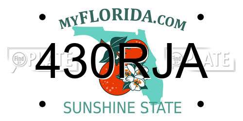 430RJA Florida License Plate