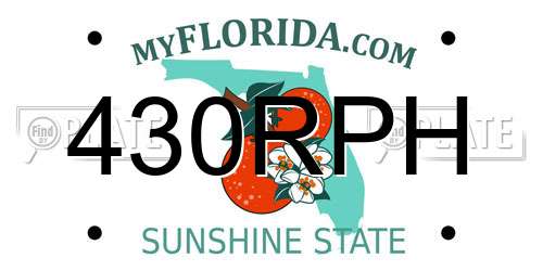 430RPH Florida License Plate