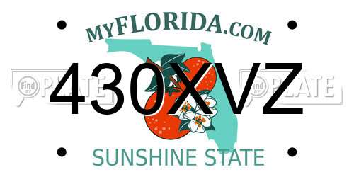 430XVZ Florida License Plate