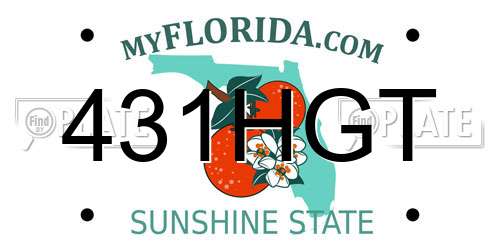 431HGT Florida License Plate