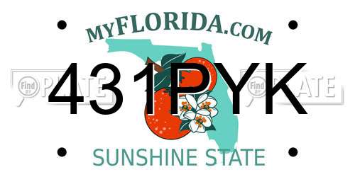 431PYK Florida License Plate