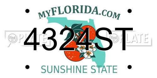 4324ST Florida License Plate