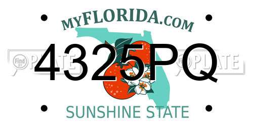 4325PQ Florida License Plate