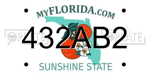 432AB2 Florida License Plate