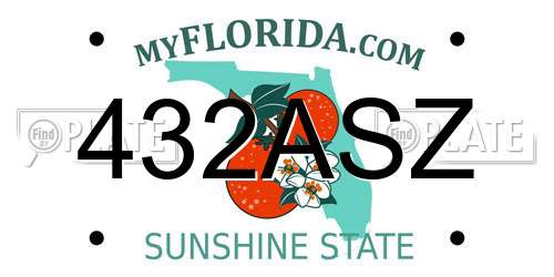 432ASZ Florida License Plate