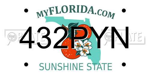 432PYN Florida License Plate