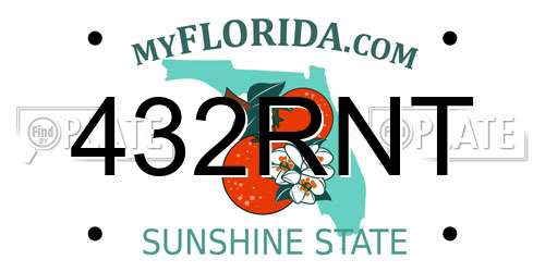 432RNT Florida License Plate