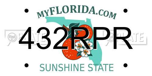 432RPR Florida License Plate