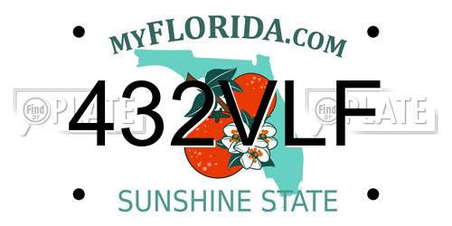 432VLF Florida License Plate