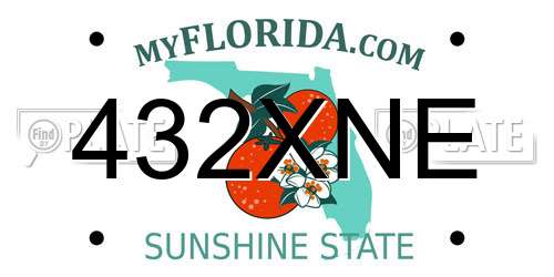 432XNE Florida License Plate