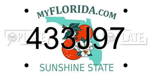 433J97 Florida License Plate
