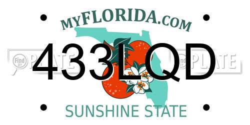 433LQD Florida License Plate