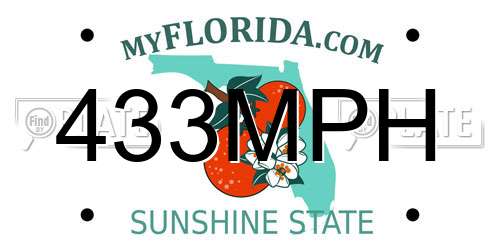 433MPH Florida License Plate