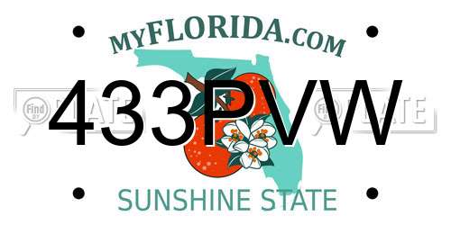 433PVW Florida License Plate