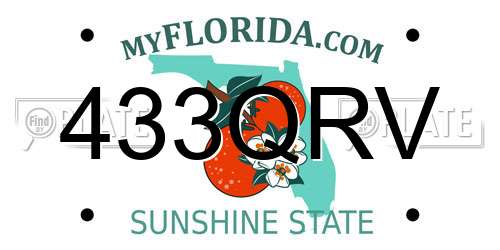 433QRV Florida License Plate
