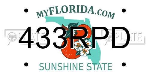 433RPD Florida License Plate