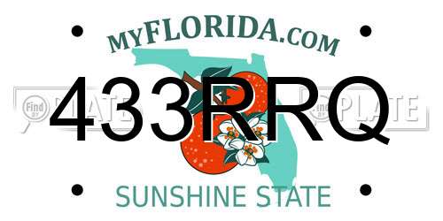 433RRQ Florida License Plate