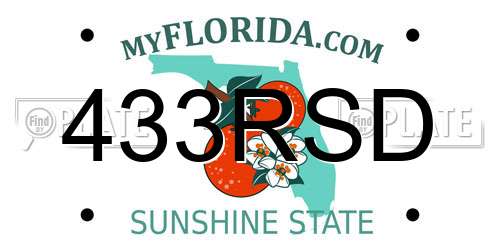 433RSD Florida License Plate
