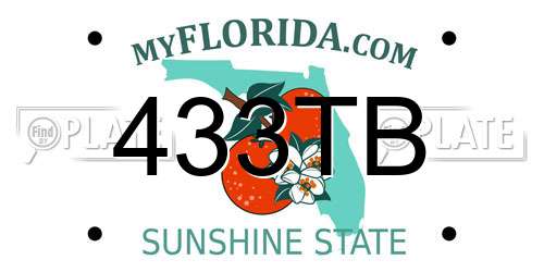 433TB Florida License Plate