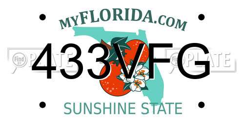 433VFG Florida License Plate