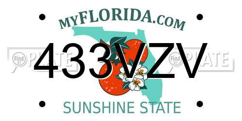 433VZV Florida License Plate
