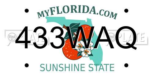 433WAQ Florida License Plate