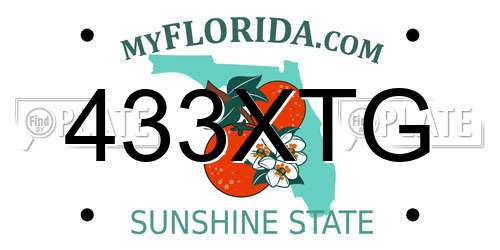 433XTG Florida License Plate