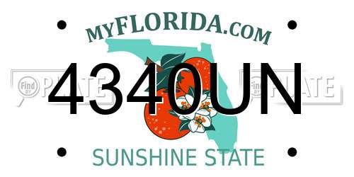 4340UN Florida License Plate