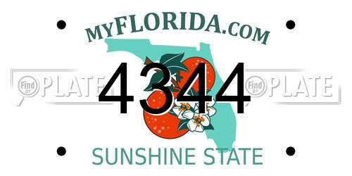 4344 Florida License Plate