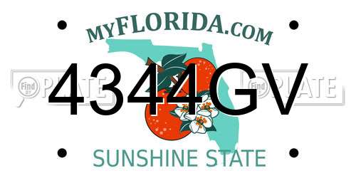 4344GV Florida License Plate