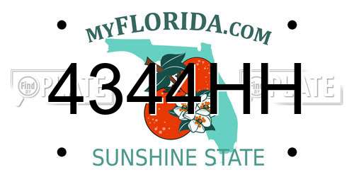 4344HH Florida License Plate