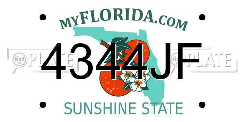 4344JF Florida License Plate