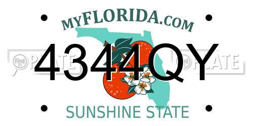 4344QY Florida License Plate