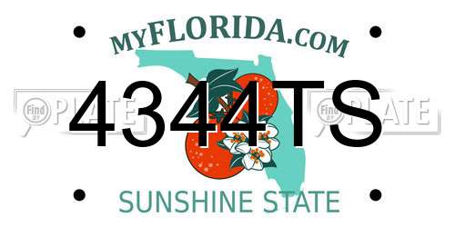 4344TS Florida License Plate