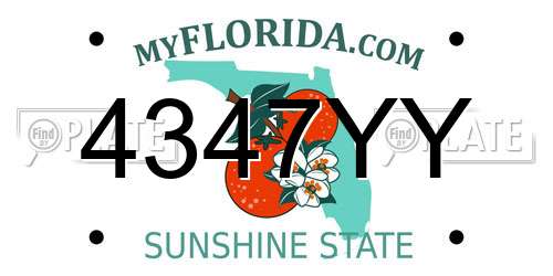 4347YY Florida License Plate