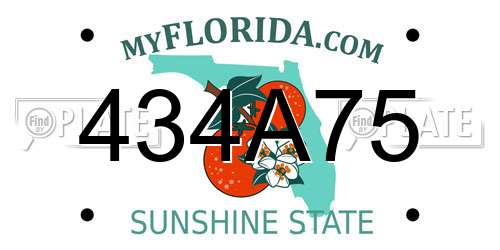 434A75 Florida License Plate