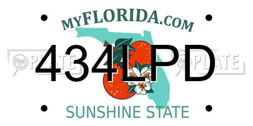 434LPD Florida License Plate