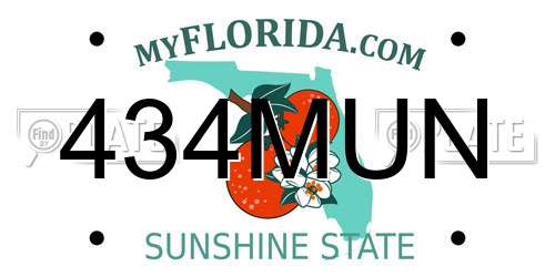 434MUN Florida License Plate
