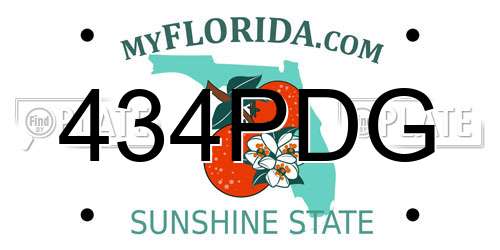 434PDG Florida License Plate