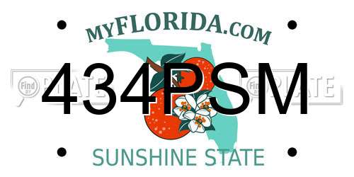 434PSM Florida License Plate