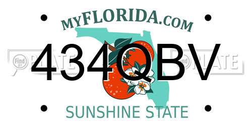 434QBV Florida License Plate