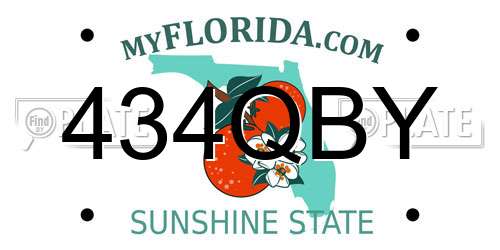 434QBY Florida License Plate
