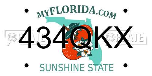 434QKX Florida License Plate