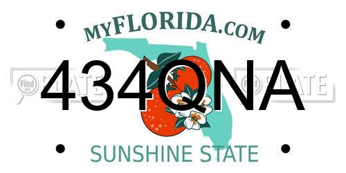 434QNA Florida License Plate