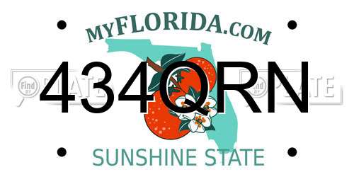 434QRN Florida License Plate