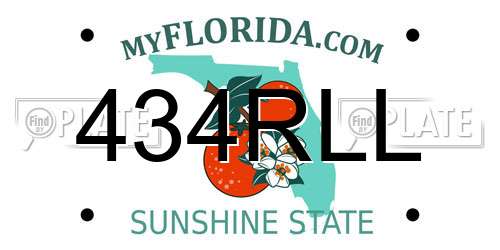 434RLL Florida License Plate