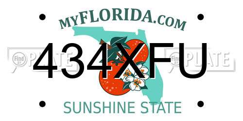 434XFU Florida License Plate
